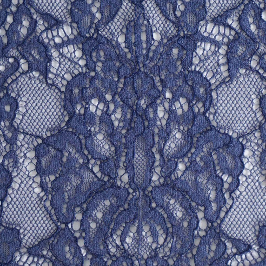 Netz-Spitze mit Baumwolle Ornamente warmes blau